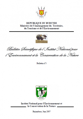 Page de garde du bulletin scientifique de l'INECN