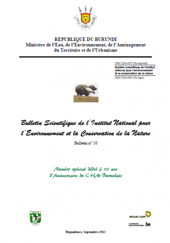 Page de garde du bulletin scientifique n°10 de l'INECN