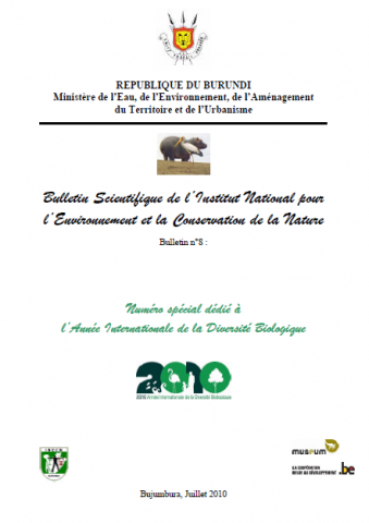 Page de garde du bulletin scientifique n°8 de l'INECN