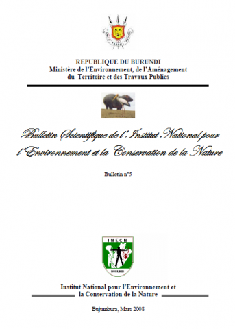 Page de garde du bulletin scientifique n°4 de l'INECN