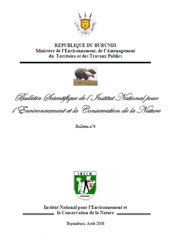 Page de garde du bulletin scientifique n°6 de l'INECN