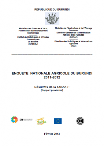 Page  de garde Enquête Nationale :Agricole du Burundi (ENAB) 2011-2012 : Résultats de la saison C