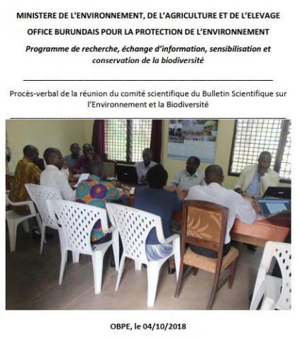 Rapport de la réunion du Comité Scientifique du Bulletin Scientifique sur l'Environnement et la Biodiversité