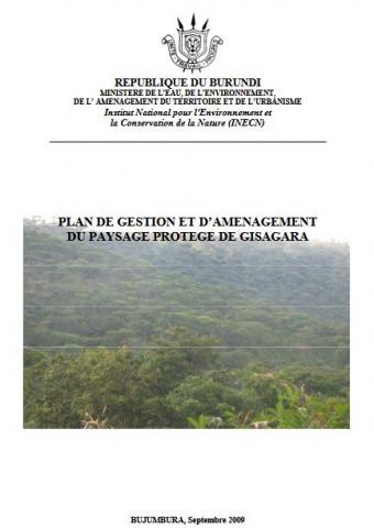 Plan de gestion et d’aménagement du paysage protégé de Gisagara
